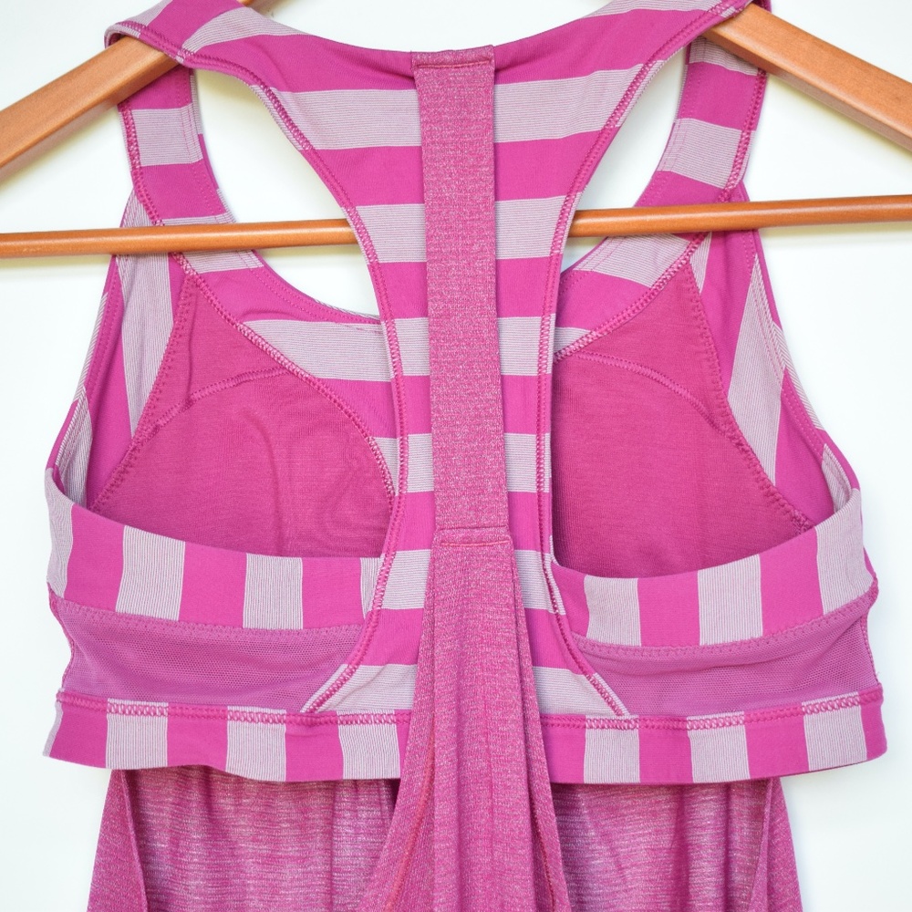 Lululemon 2-IN-Run Tank SZ 6 Heathered Raspberry - Picture 5 of 7